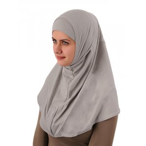 Amira hijab simple (100% cotton) light gray