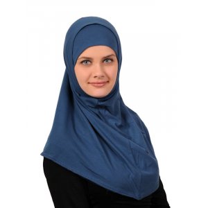 Amira hijab simple (100% cotton) Sapphire blue