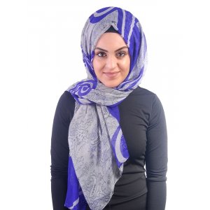 Schal Hijab Touch grau/blau