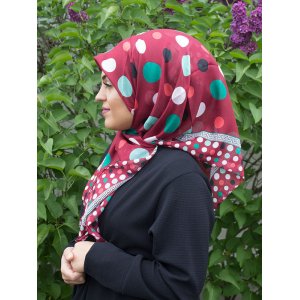 Hijab Kopftuch Points bordeaux/rot ( heller als Abb.)