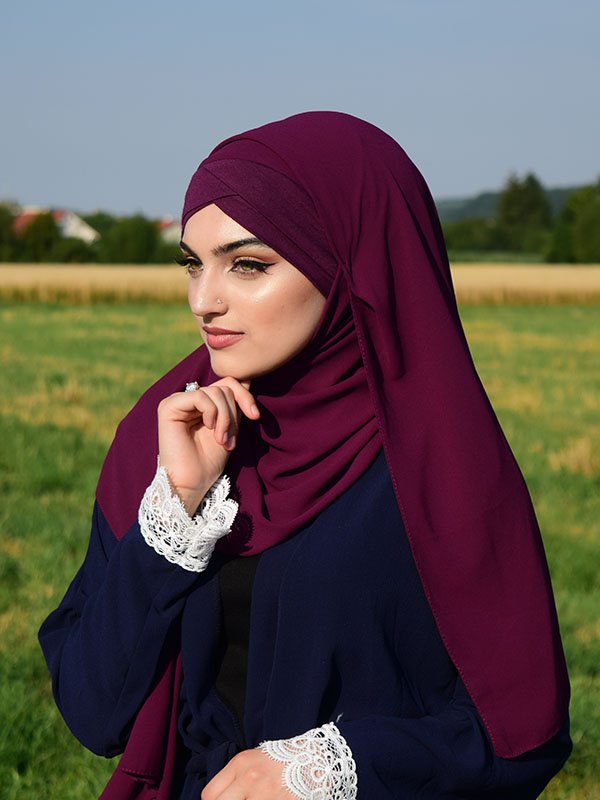 Kuwaity Hijab Malaysian überkreuz violett